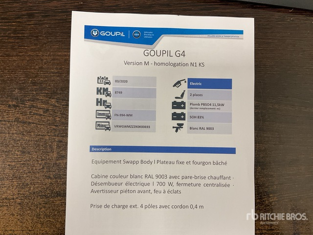 2020 Goupil G4M Electric Utility Vehicle - Kommunal-/ Sonderfahrzeug: das Bild 3 2020 Goupil G4M Electric Utility Vehicle - Kommunal-/ Sonderfahrzeug: das Bild 3