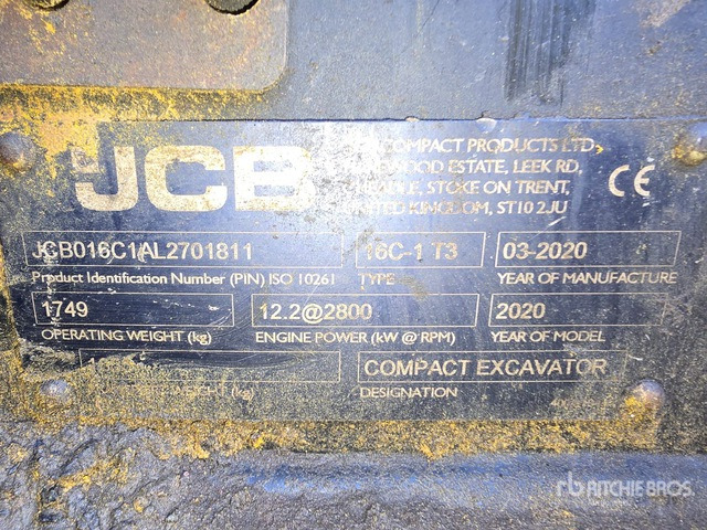 2020 JCB 16C-1 Tracked Excavator - Kettenbagger: das Bild 2 2020 JCB 16C-1 Tracked Excavator - Kettenbagger: das Bild 2