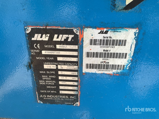 2005 JLG 800AJ 4WD Diesel Articulating Boom Lift - Gelenkarmbühne: das Bild 1 2005 JLG 800AJ 4WD Diesel Articulating Boom Lift - Gelenkarmbühne: das Bild 1