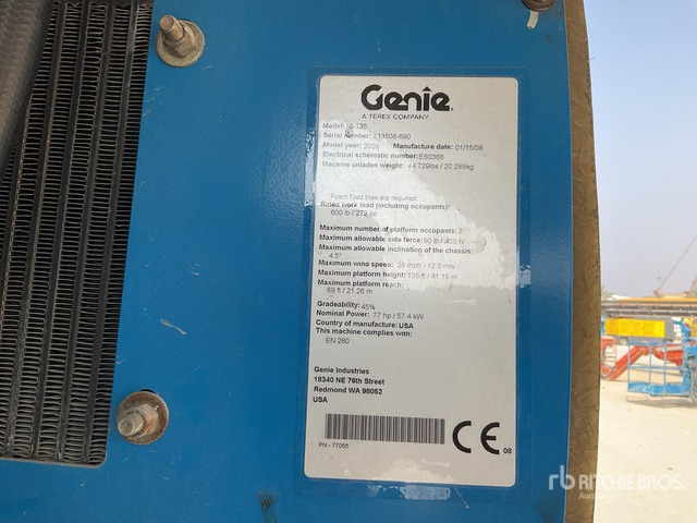 2008 Genie Z-135 4WD Diesel Articulating Boom Lift - Gelenkarmbühne: das Bild 3 2008 Genie Z-135 4WD Diesel Articulating Boom Lift - Gelenkarmbühne: das Bild 3