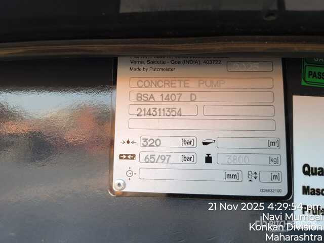 2025 Putzmeister BSA1407D Portable (Unused) Concrete Pump - Stationäre Betonpumpe: das Bild 2 2025 Putzmeister BSA1407D Portable (Unused) Concrete Pump - Stationäre Betonpumpe: das Bild 2