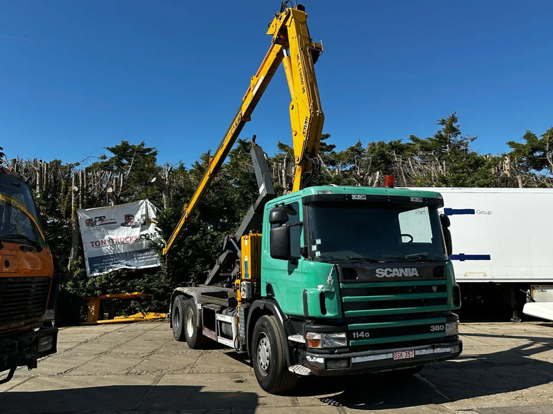 Scania P114-380 6X2 Ampirol + Heila 13000 5T Crane Manual Gear - Containerwagen/ Wechselfahrgestell LKW: das Bild 1 Scania P114-380 6X2 Ampirol + Heila 13000 5T Crane Manual Gear - Containerwagen/ Wechselfahrgestell LKW: das Bild 1