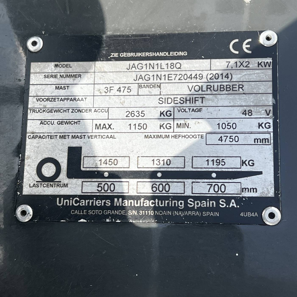 Elektrostapler Unicarriers EF18 (JAG1N1L18Q): das Bild 18