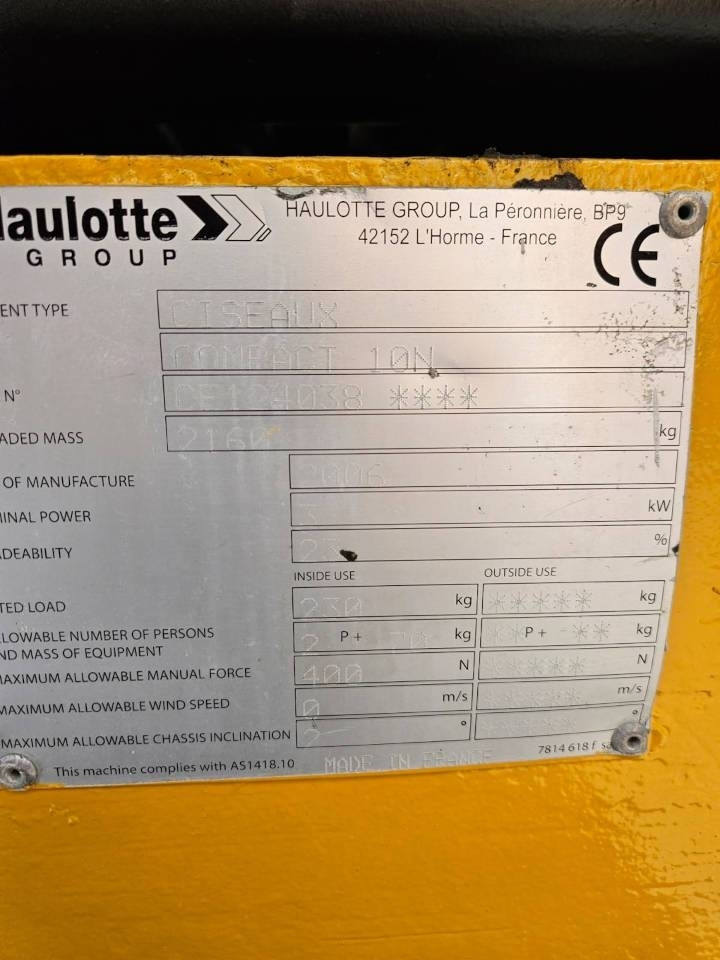 Haulotte Compact 10 N - Scherenbühne: das Bild 5 Haulotte Compact 10 N - Scherenbühne: das Bild 5