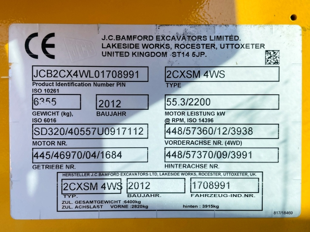 JCB 2CX SM 4WS (4001) - Baggerlader: das Bild 5 JCB 2CX SM 4WS (4001) - Baggerlader: das Bild 5