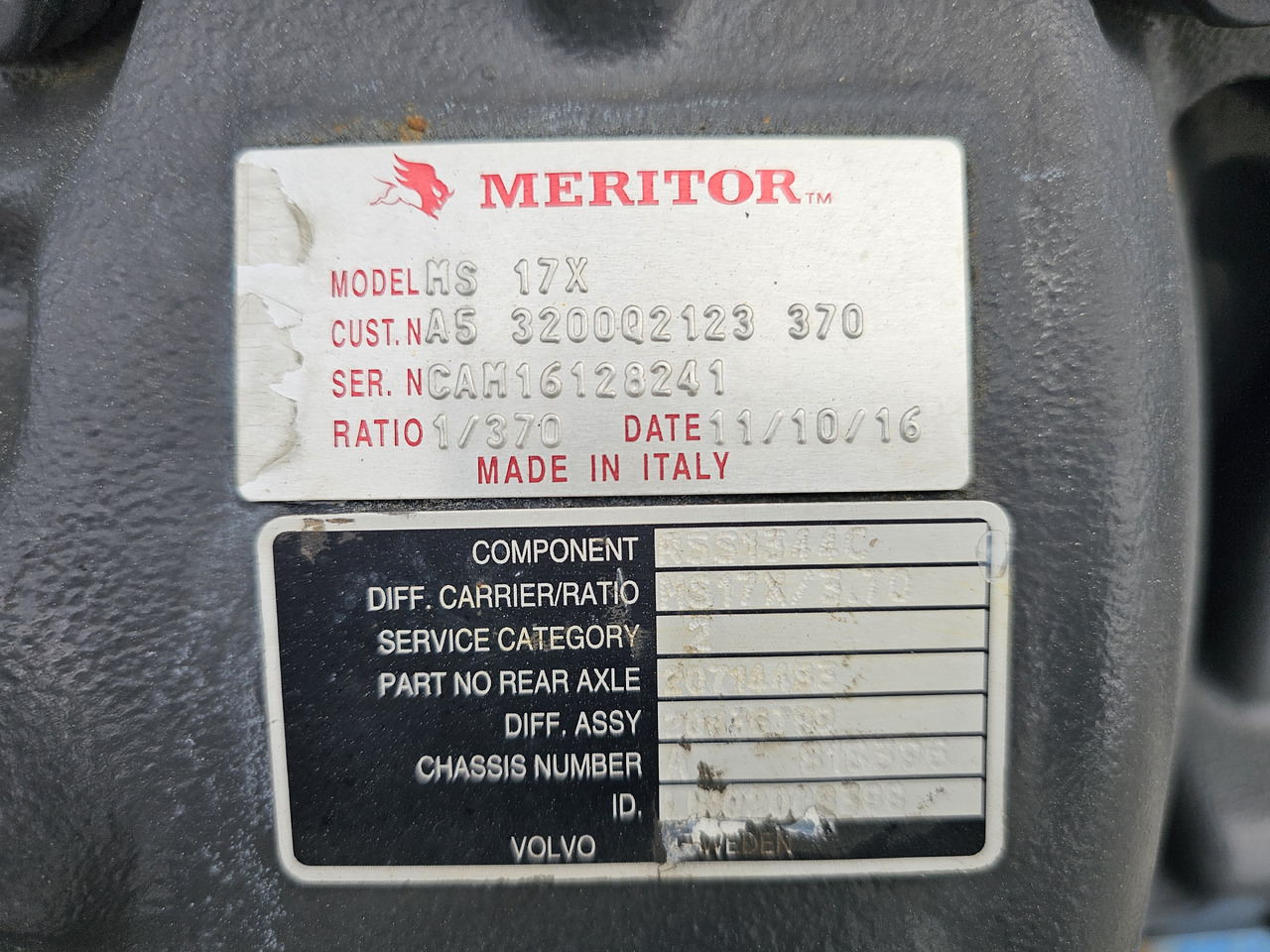 VOLVO / RENAULT COMPLETE REAR AXLE / MS17X / RSS1344C / ratio: 3.70 / NEW - NOT USED - Hinterachse: das Bild 3 VOLVO / RENAULT COMPLETE REAR AXLE / MS17X / RSS1344C / ratio: 3.70 / NEW - NOT USED - Hinterachse: das Bild 3