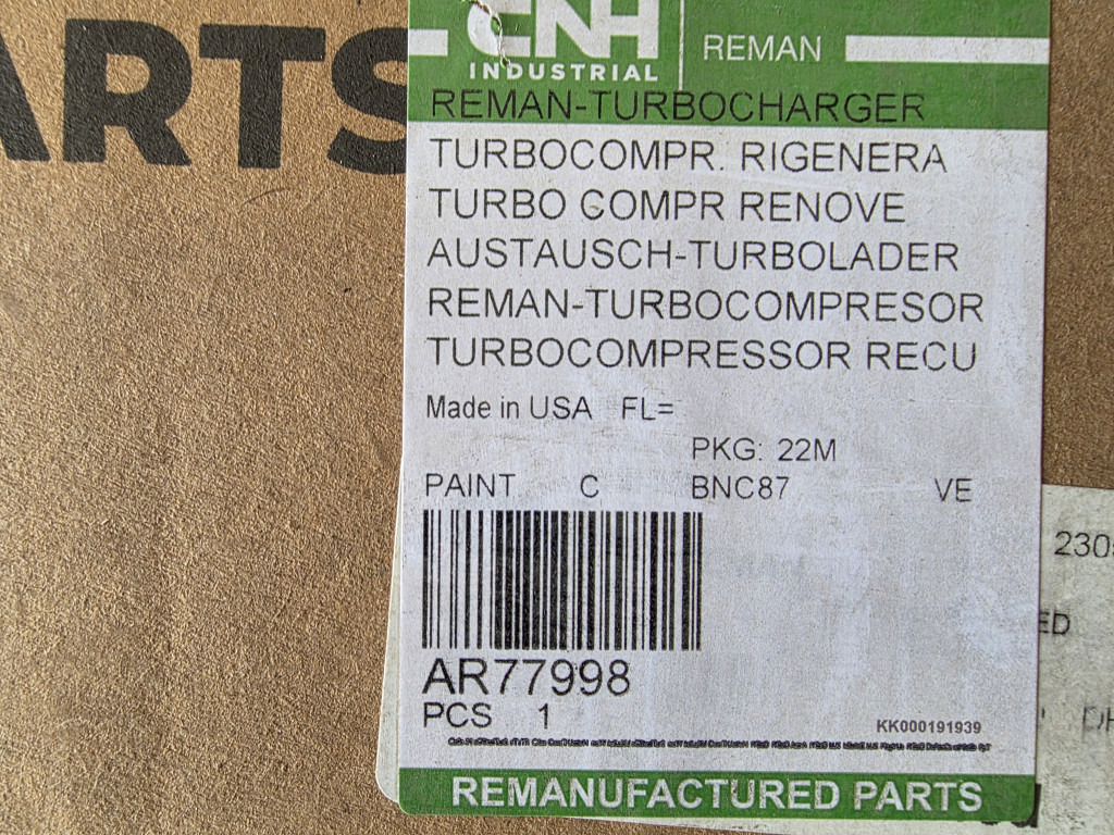 Case AR77998 - Turbolader für Baumaschine: das Bild 4 Case AR77998 - Turbolader für Baumaschine: das Bild 4