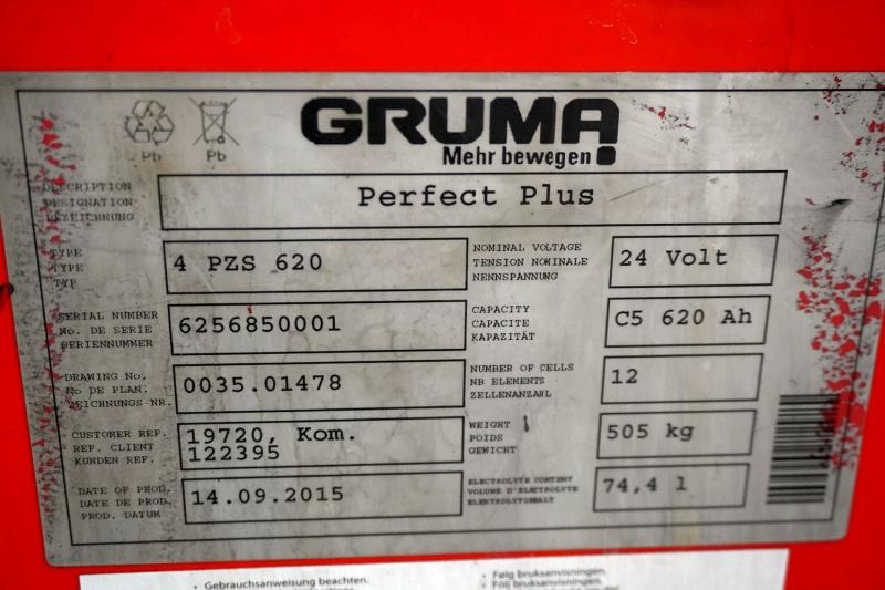 GRUMA 24 Volt 4 PzS 620 Ah - Batterie für Flurförderzeug: das Bild 5 GRUMA 24 Volt 4 PzS 620 Ah - Batterie für Flurförderzeug: das Bild 5