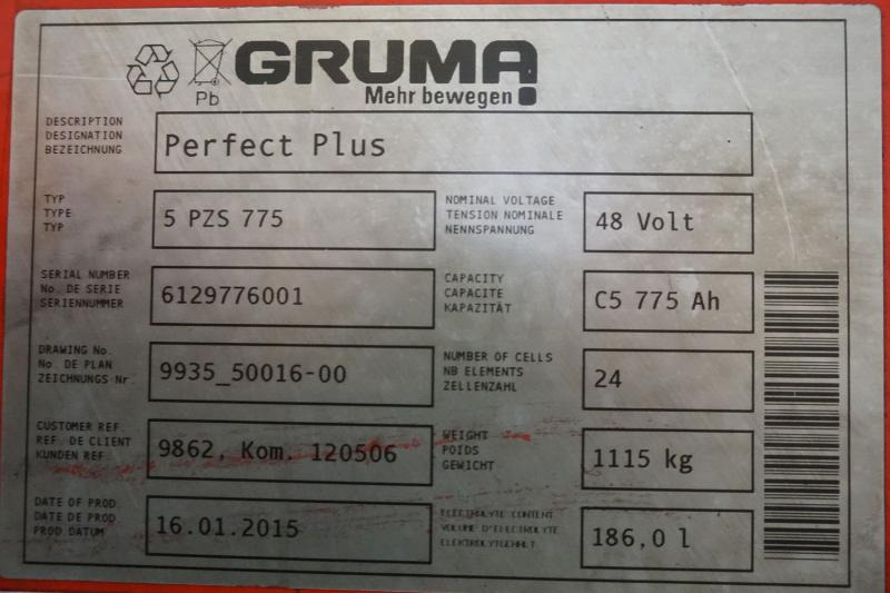 GRUMA 48 Volt 5 PzS 775 Ah - Batterie für Flurförderzeug: das Bild 5 GRUMA 48 Volt 5 PzS 775 Ah - Batterie für Flurförderzeug: das Bild 5