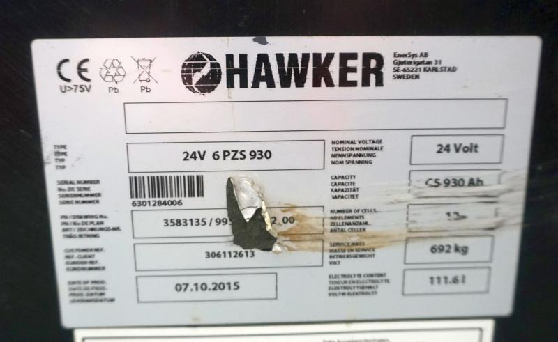 HAWKER 24 Volt 6 PzS 930 Ah - Batterie für Flurförderzeug: das Bild 4 HAWKER 24 Volt 6 PzS 930 Ah - Batterie für Flurförderzeug: das Bild 4