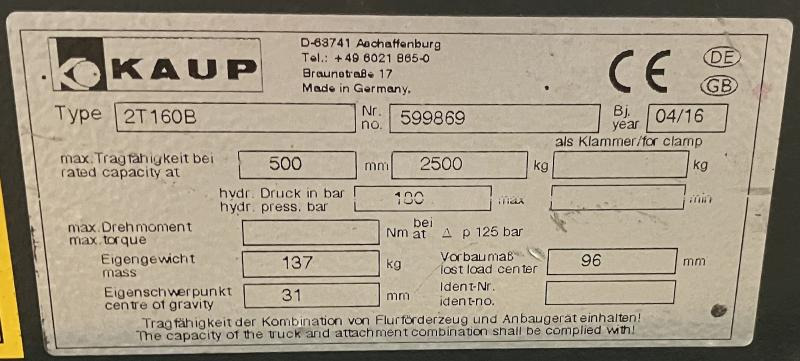 KAUP 2T160B - Gabel für Flurförderzeug: das Bild 4 KAUP 2T160B - Gabel für Flurförderzeug: das Bild 4