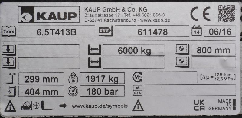 KAUP 6,5T413B - Klammergeräte für Flurförderzeug: das Bild 4 KAUP 6,5T413B - Klammergeräte für Flurförderzeug: das Bild 4