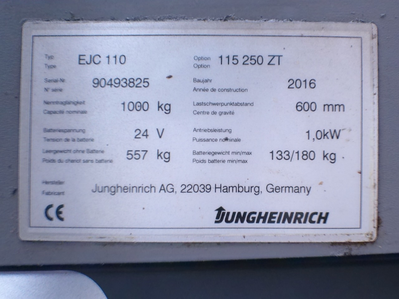 Hochhubwagen Jungheinrich EJC 110 250 ZT Li-Ion: das Bild 8