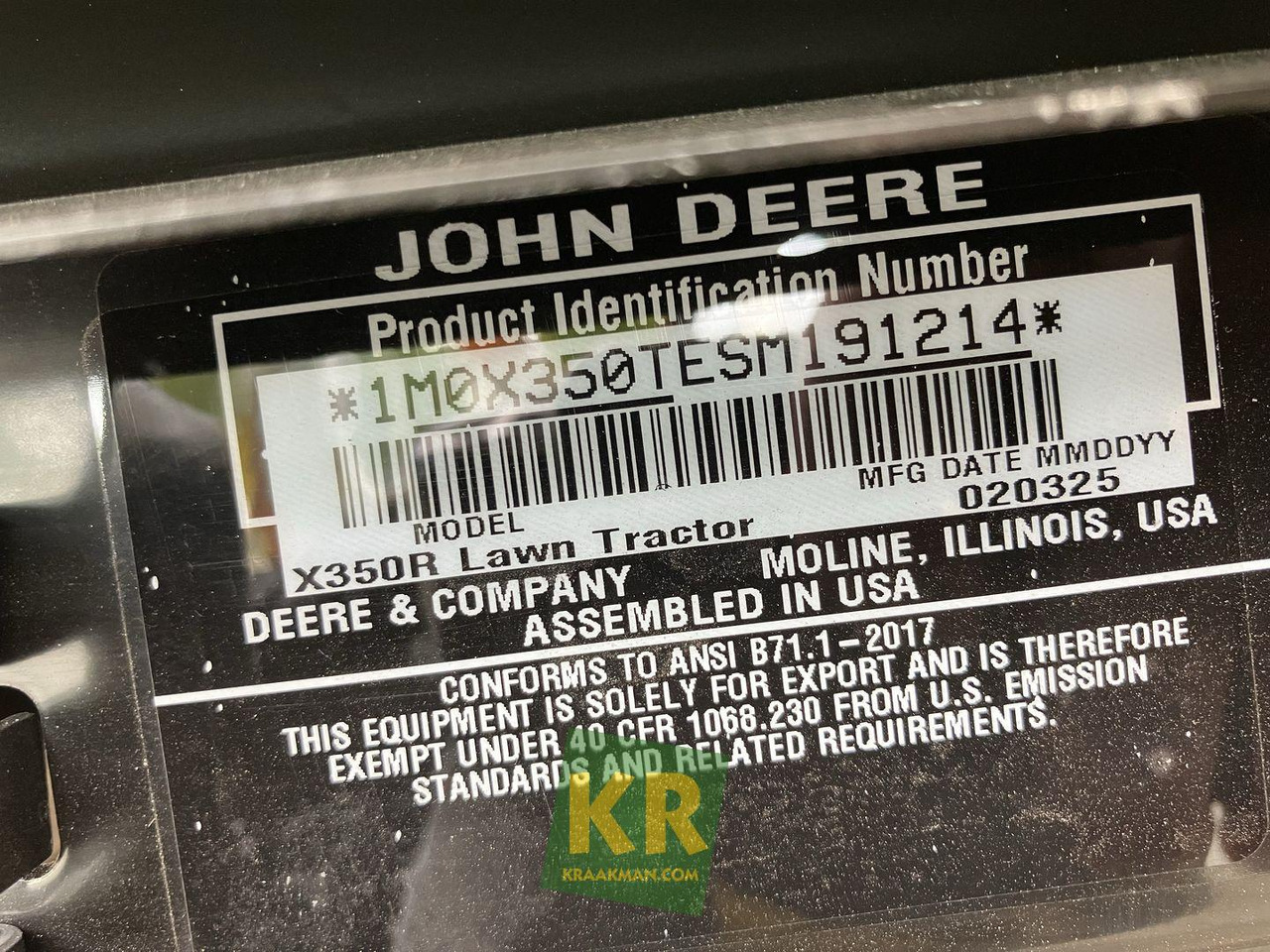 John Deere X350R - Rasenmäher: das Bild 4 John Deere X350R - Rasenmäher: das Bild 4