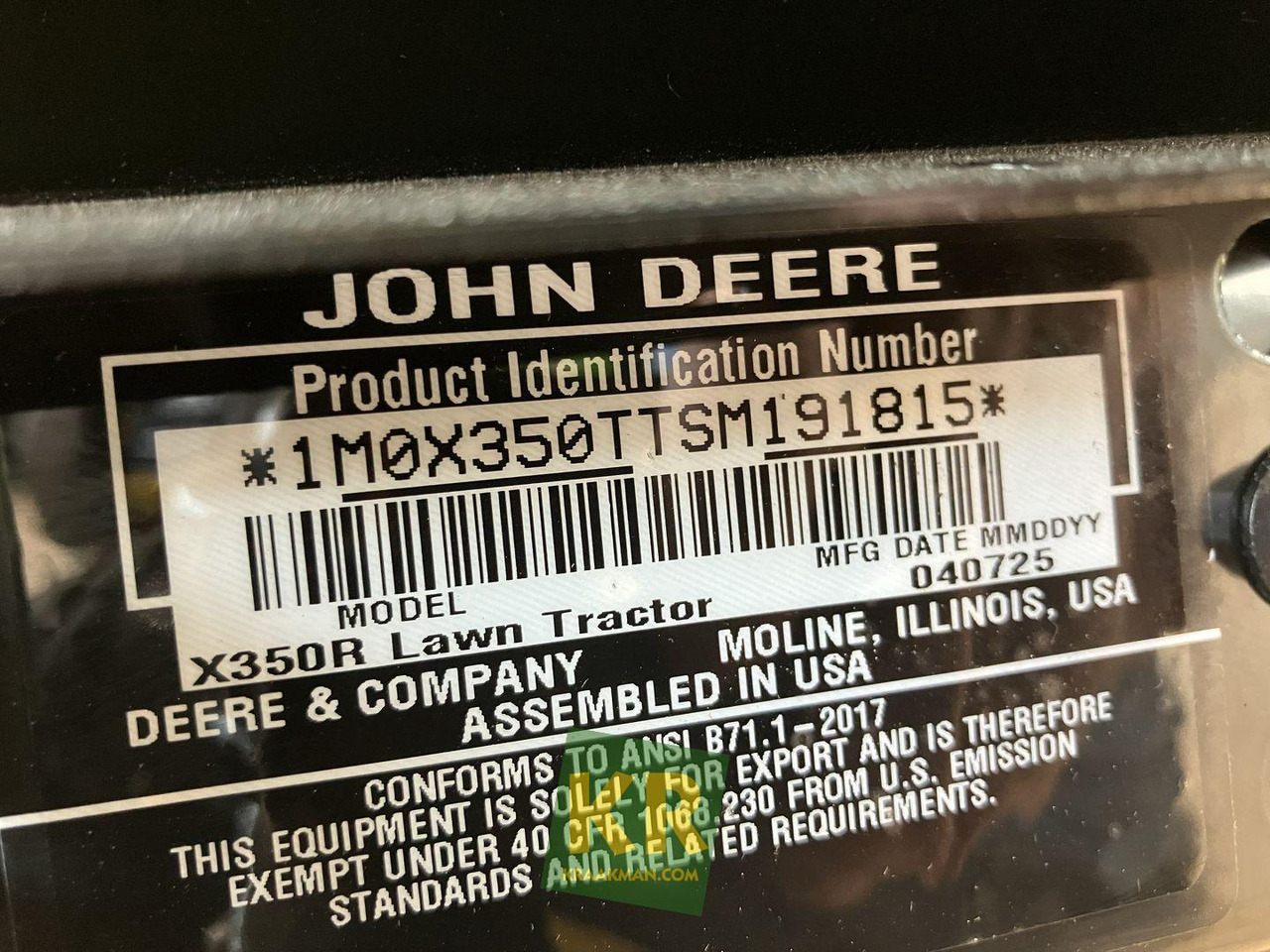 X350R John Deere - Rasenmäher: das Bild 5 X350R John Deere - Rasenmäher: das Bild 5