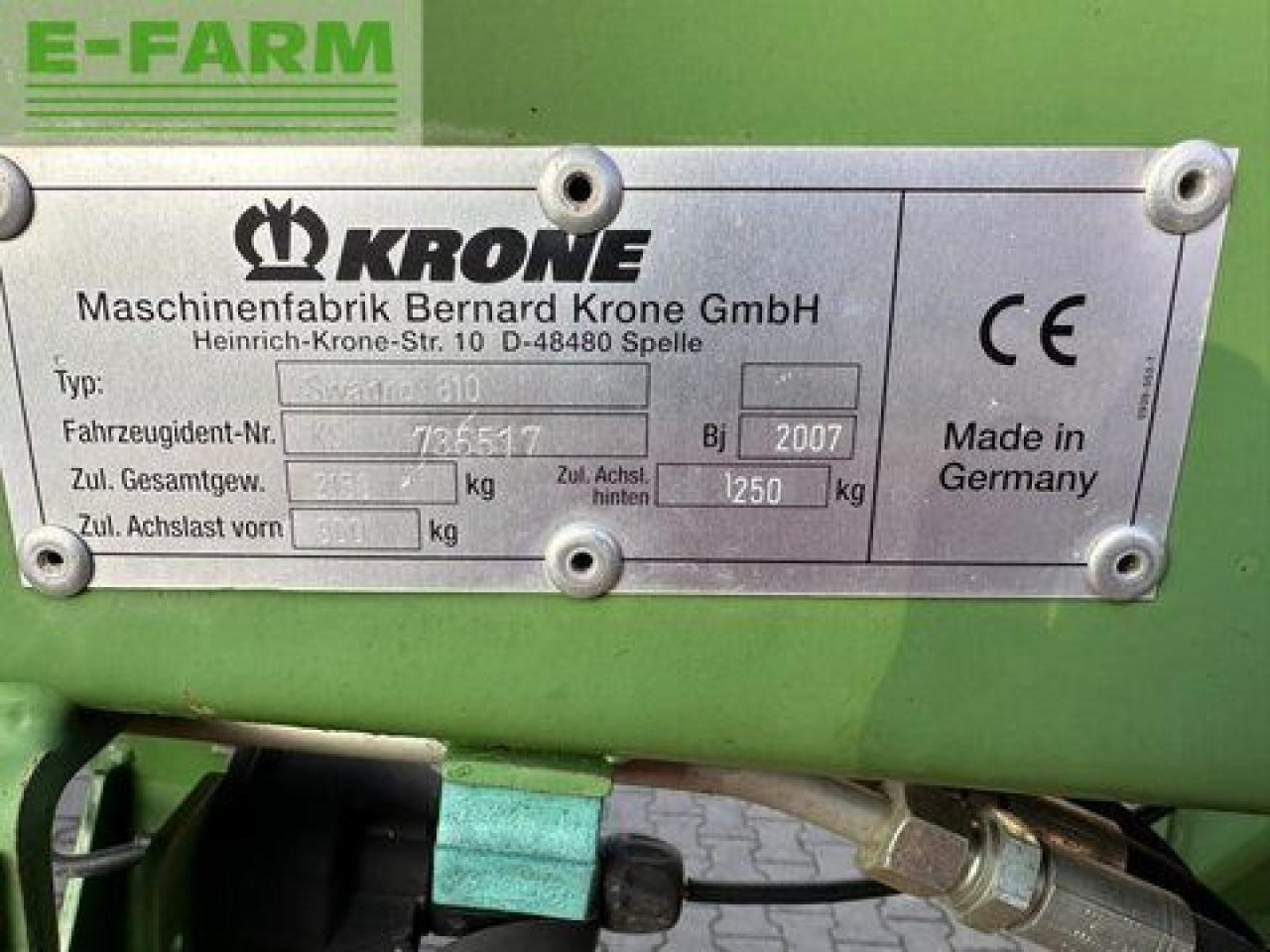 Krone swadro 810 - Heuwender/ Wenderechen: das Bild 4 Krone swadro 810 - Heuwender/ Wenderechen: das Bild 4