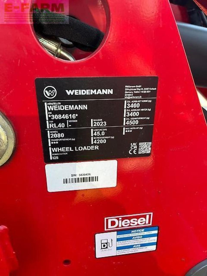Minibagger Weidemann 2080 rl40 radlader: das Bild 10