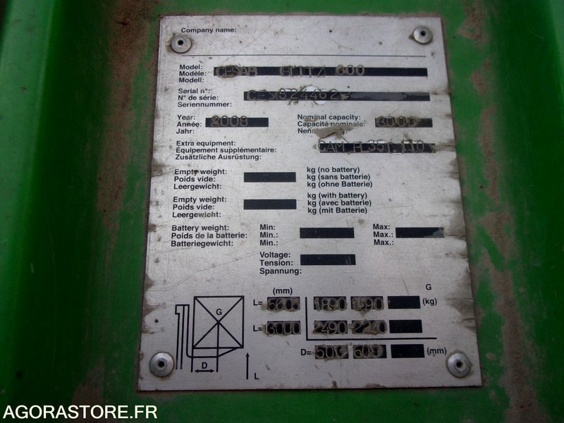 CHARIOT ÉLÉVATEUR 3 TONNES POSITIONNEUR DE FOURCHES  ELECTRIQUE CESAB – Finanzierungsleasing CHARIOT ÉLÉVATEUR 3 TONNES POSITIONNEUR DE FOURCHES  ELECTRIQUE CESAB: das Bild 12