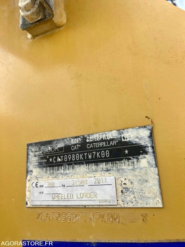 Chargeuse sur pneus CAT 980K de 2011 - 28 746 heures - Lader: das Bild 4 Chargeuse sur pneus CAT 980K de 2011 - 28 746 heures - Lader: das Bild 4