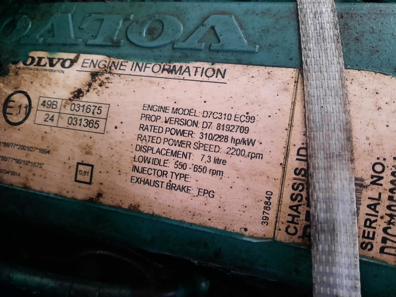 Volvo D7C-310 EC99 - Motor: das Bild 5 Volvo D7C-310 EC99 - Motor: das Bild 5