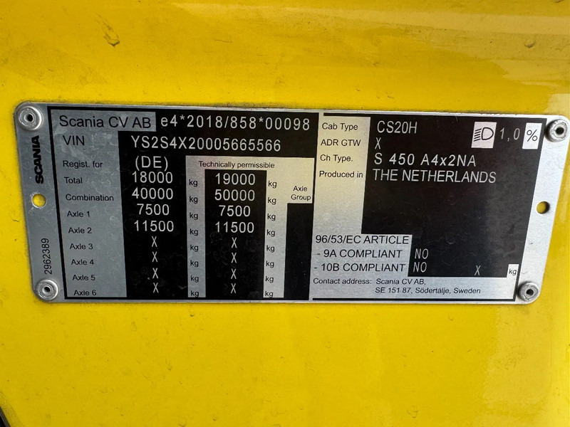 Sattelzugmaschine Scania S450 NGS 4X2 EURO 6 RETARDER SKIRTS SPOILERS 4 UNITS AVAILABLE: das Bild 13