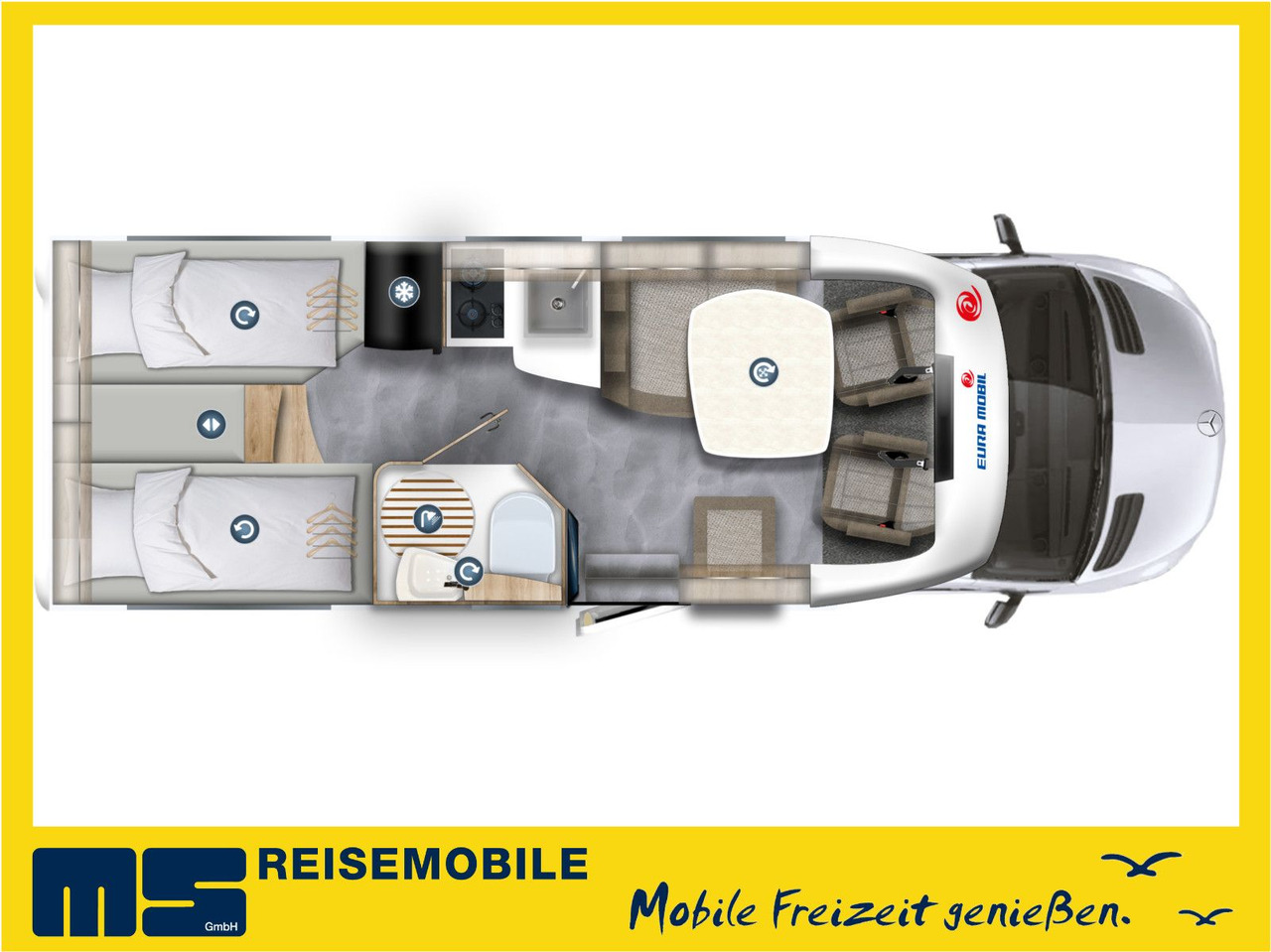 Eura Mobil PROFILA T 696 EB /MONDIAL S-P. 2025/EINZELBETTEN - Teilintegriertes Wohnmobil: das Bild 2 Eura Mobil PROFILA T 696 EB /MONDIAL S-P. 2025/EINZELBETTEN - Teilintegriertes Wohnmobil: das Bild 2