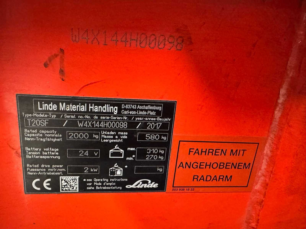 Gabelstapler 13/2024 SERVICE +UVV 10/2026 LINDE T20SF 2.000KG PALLET TRUCK ANT STACKER 3.098 HOURS: das Bild 16 Gabelstapler 13/2024 SERVICE +UVV 10/2026 LINDE T20SF 2.000KG PALLET TRUCK ANT STACKER 3.098 HOURS: das Bild 16
