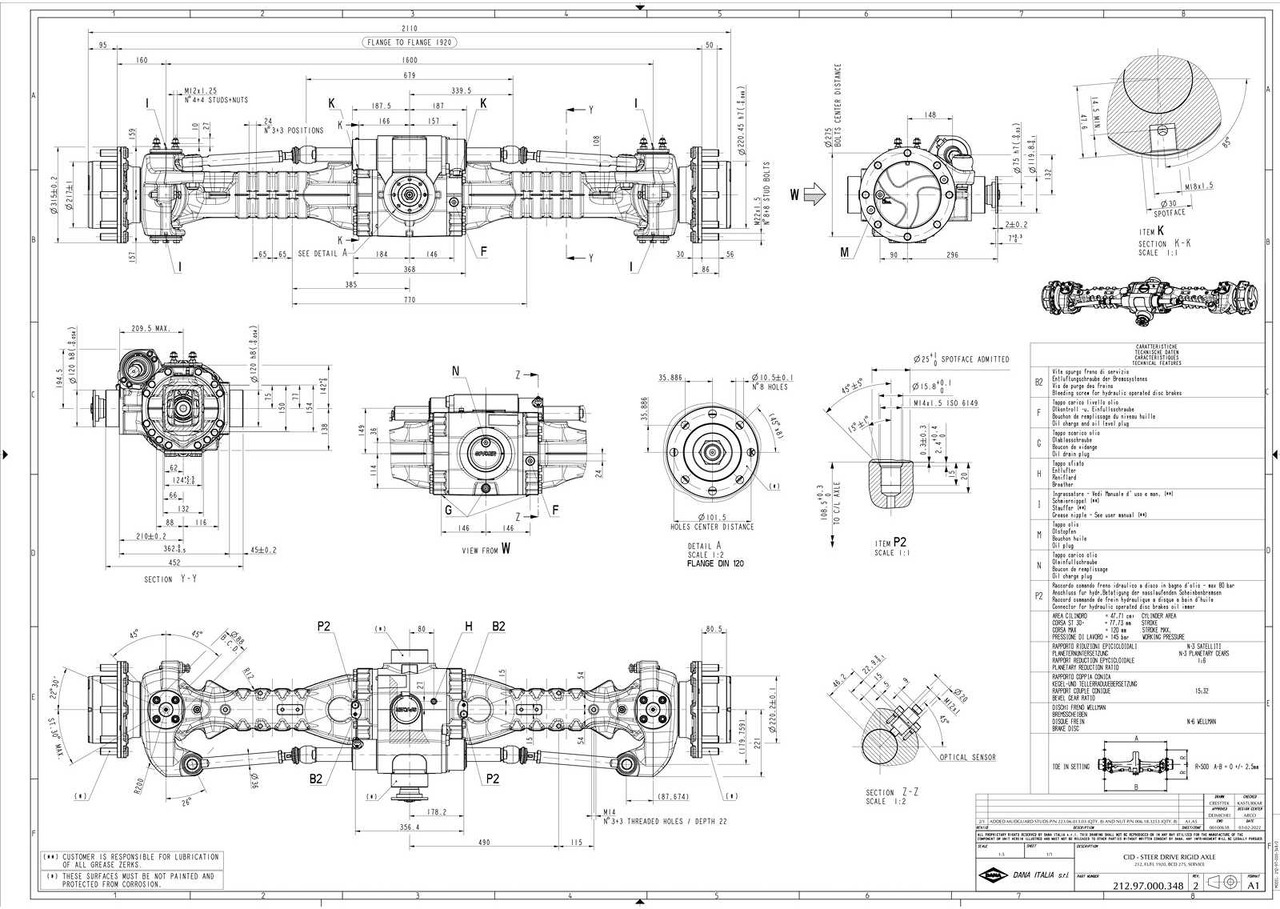 Bagger DANA ITALIA S.R.L SPICER / DANA - PLANETARY STEERING AXLE: das Bild 6