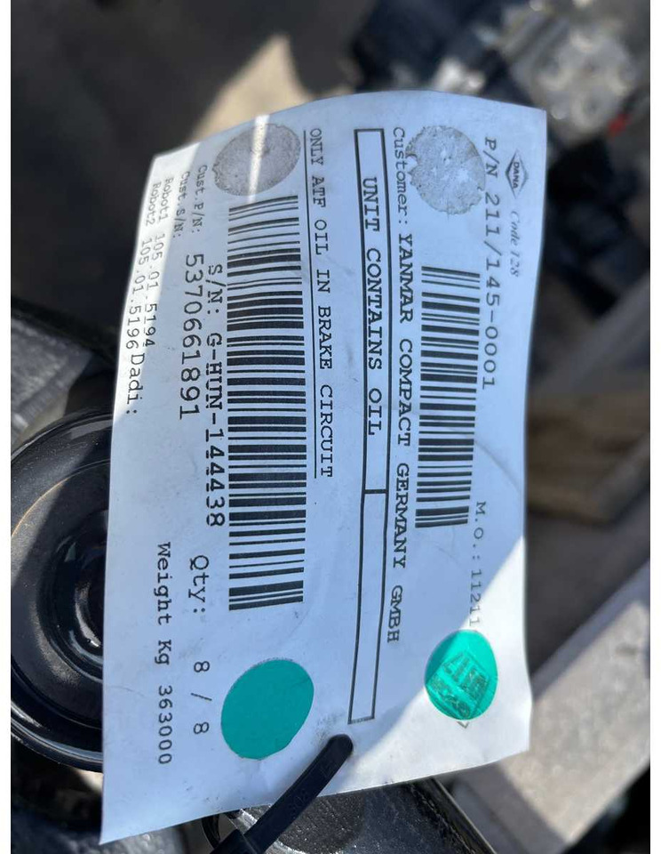 Bagger DANA ITALIA S.R.L SPICER / DANA - STEERING AXLE: das Bild 6