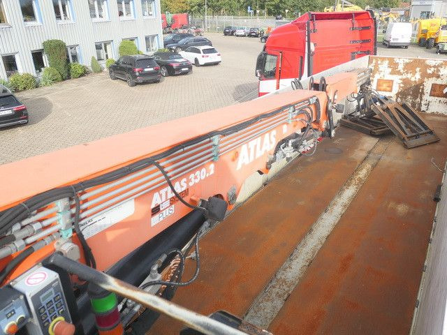 Pritschenauflieger/ Plattformauflieger Langendorf SSH 20/25, Kalksandstein, Kran Atlas AK330.2V: das Bild 7