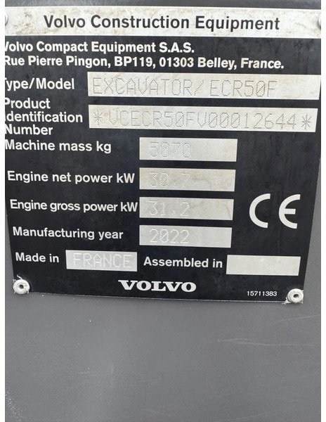 Kettenbagger Volvo ECR50F 2022 3300 uur !!: das Bild 19