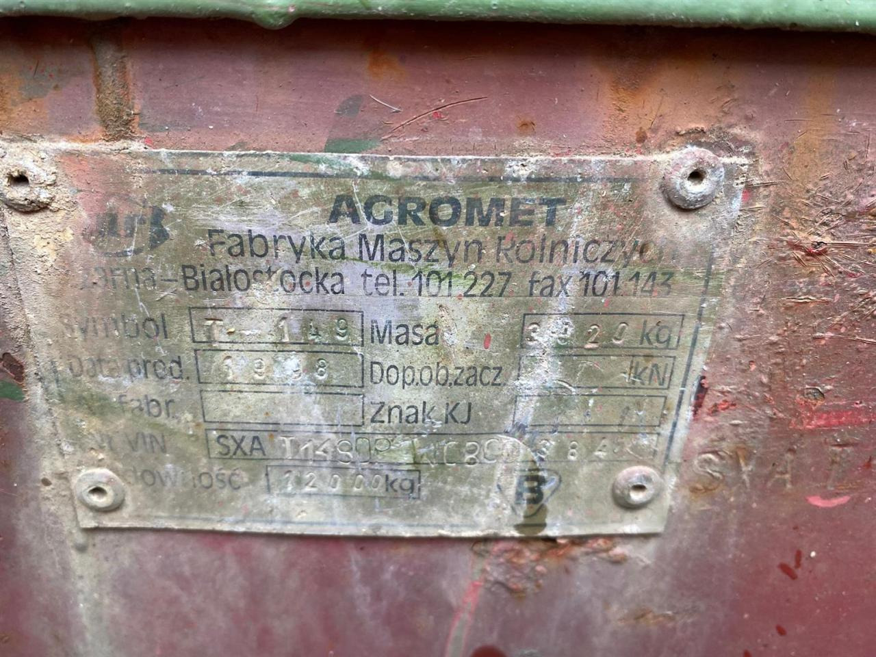 Agromet T-149 - Kipper Anhänger: das Bild 3 Agromet T-149 - Kipper Anhänger: das Bild 3
