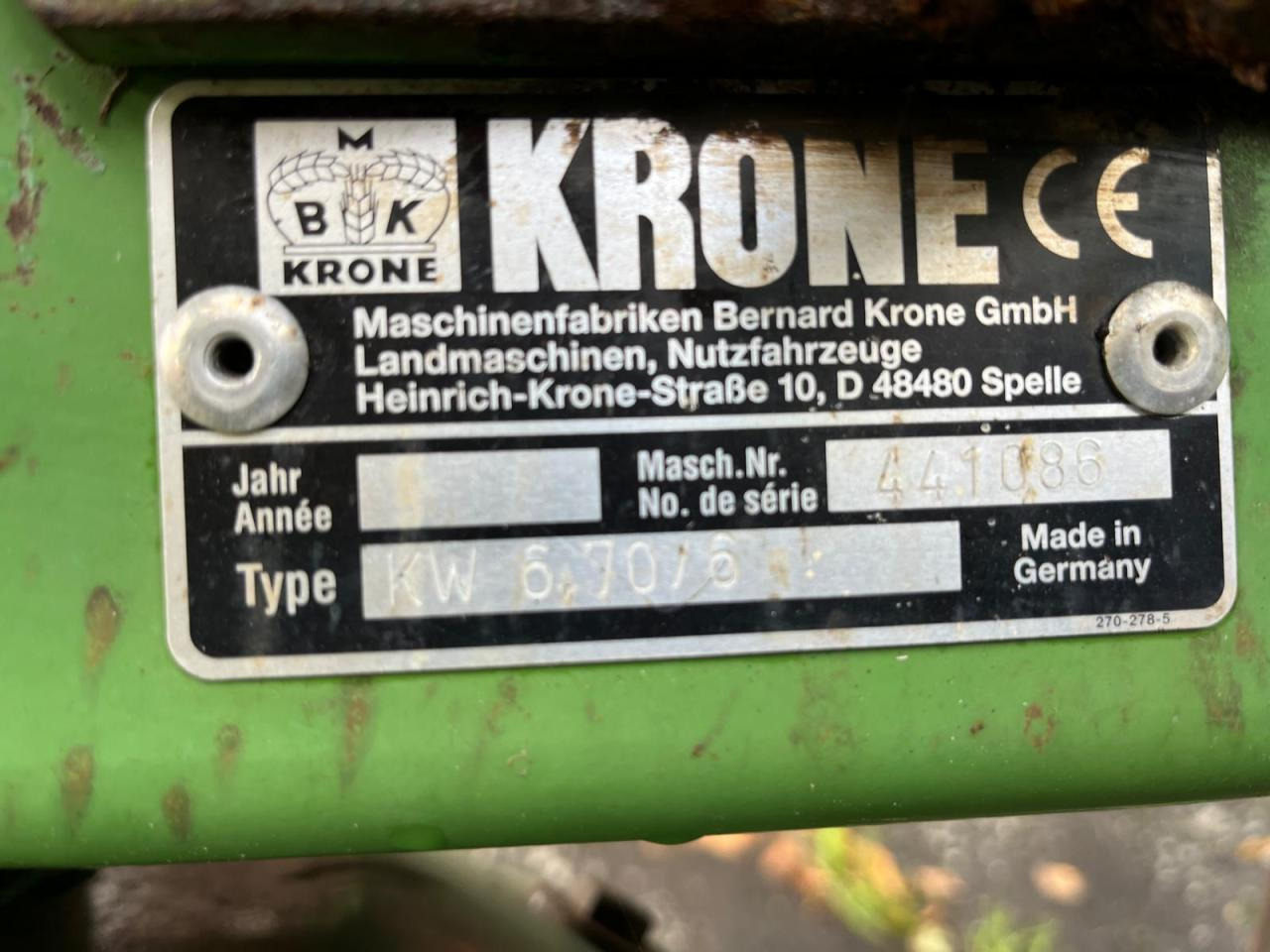 Krone KW 6.70/6 - Heuwender/ Wenderechen: das Bild 2 Krone KW 6.70/6 - Heuwender/ Wenderechen: das Bild 2