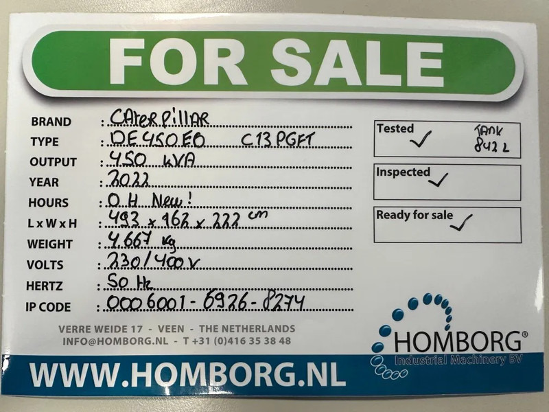 Caterpillar DE450E0 C13 PGFT 450 kVA Silent Generatorset CAT New ! - Stromgenerator: das Bild 2 Caterpillar DE450E0 C13 PGFT 450 kVA Silent Generatorset CAT New ! - Stromgenerator: das Bild 2