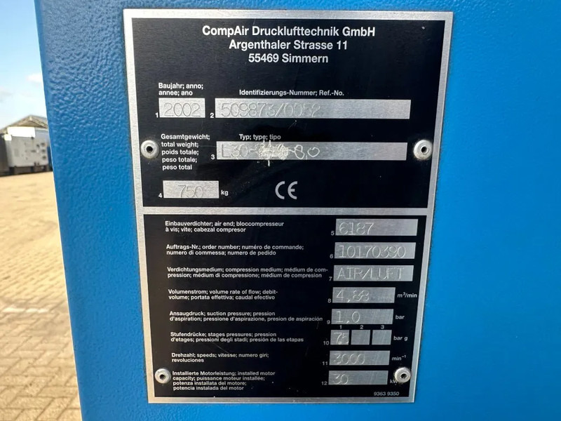 Compair L30 Elektrische Schroefcompressor 30 kW 4.88 m3 / min 7.5 Bar - Luftkompressor: das Bild 3 Compair L30 Elektrische Schroefcompressor 30 kW 4.88 m3 / min 7.5 Bar - Luftkompressor: das Bild 3