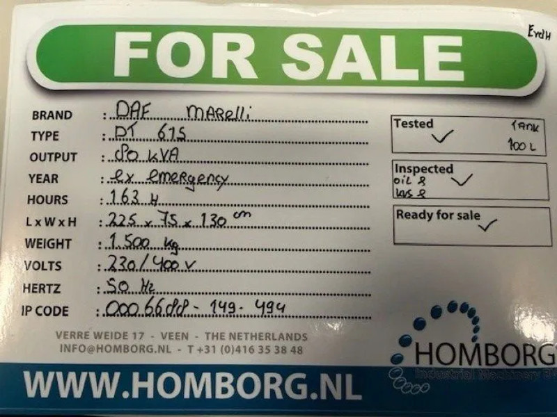 Stromgenerator DAF DT 615 Marelli 80 kVA noodstroom aggregaat generatorset 163 hours !: das Bild 17