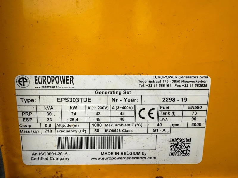 Europower EPS303TDE Kubota 30 kVA Silent generatorset 2019 ! - Stromgenerator: das Bild 3 Europower EPS303TDE Kubota 30 kVA Silent generatorset 2019 ! - Stromgenerator: das Bild 3