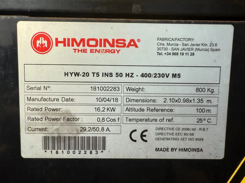 Himoinsa HYW 20 Yanmar Stamford 20 kVA Supersilent generatorset - Stromgenerator: das Bild 4 Himoinsa HYW 20 Yanmar Stamford 20 kVA Supersilent generatorset - Stromgenerator: das Bild 4