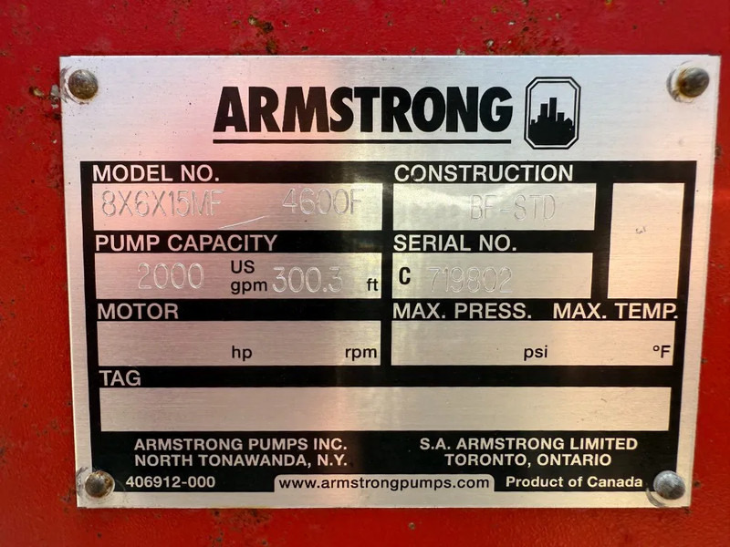 John Deere 6068 HF 120 Armstrong 452 m3 / h Diesel Waterpomp brandschade - Wasserpumpe: das Bild 4 John Deere 6068 HF 120 Armstrong 452 m3 / h Diesel Waterpomp brandschade - Wasserpumpe: das Bild 4