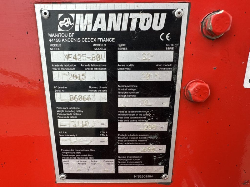 Manitou ME425-80V 2.5 ton Triplex Freelift Sideshift Elektra Heftruck - Elektrostapler: das Bild 3 Manitou ME425-80V 2.5 ton Triplex Freelift Sideshift Elektra Heftruck - Elektrostapler: das Bild 3