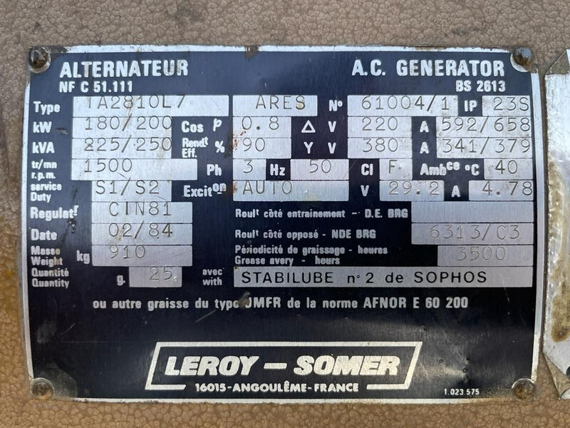 Renault Leroy Somer 250 kVA generatorset - Stromgenerator: das Bild 5 Renault Leroy Somer 250 kVA generatorset - Stromgenerator: das Bild 5