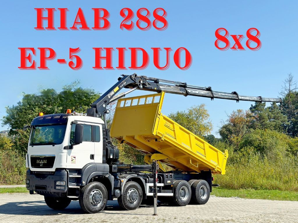 MAN TGS 32.510 * HIAB 288 EP - 5HIDUO/ FUNK * 8x8 - Kipper, Autokran: das Bild 1 MAN TGS 32.510 * HIAB 288 EP - 5HIDUO/ FUNK * 8x8 - Kipper, Autokran: das Bild 1