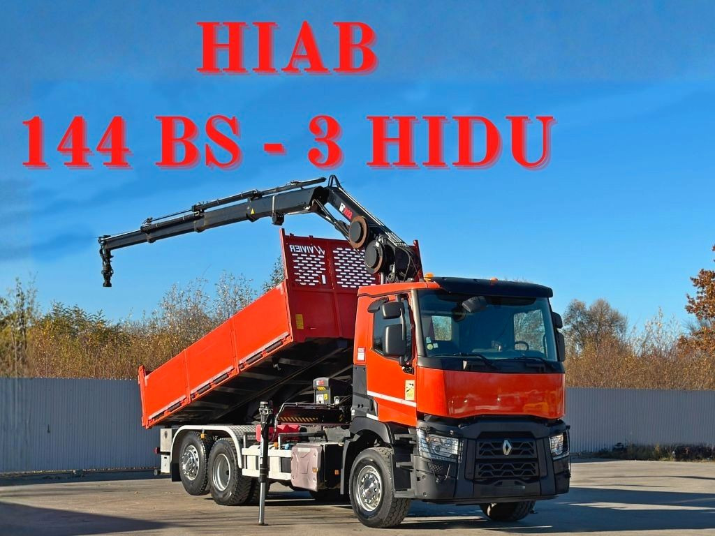 Renault C430 * HIAB 144 BS - 3 HIDUO+ FUNK/ 6x2 - Kipper, Autokran: das Bild 1 Renault C430 * HIAB 144 BS - 3 HIDUO+ FUNK/ 6x2 - Kipper, Autokran: das Bild 1