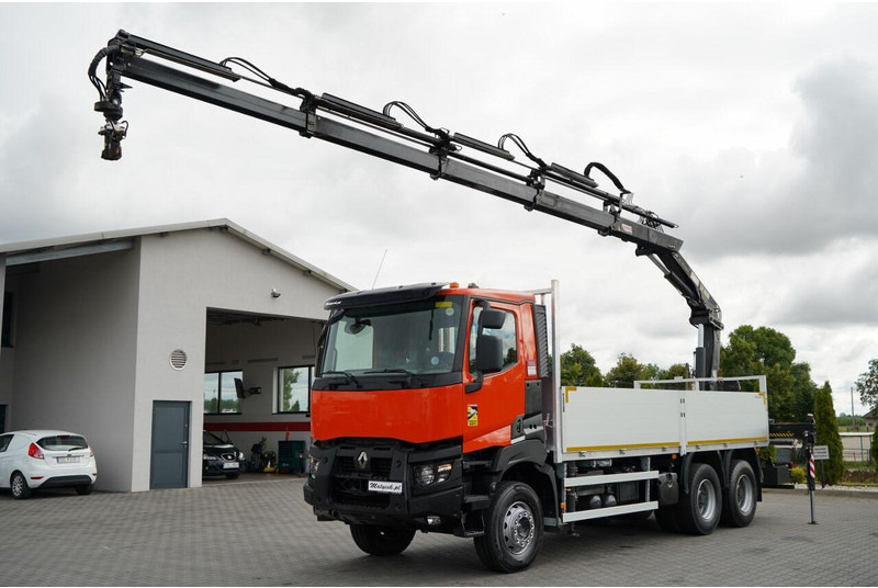 Renault K 380 / 6X4 / SKRZYNIOWY 6.2 M / + HDS HIAB 166 ES-4 / MAX UDŹWI - Pritsche LKW, Autokran: das Bild 1 Renault K 380 / 6X4 / SKRZYNIOWY 6.2 M / + HDS HIAB 166 ES-4 / MAX UDŹWI - Pritsche LKW, Autokran: das Bild 1
