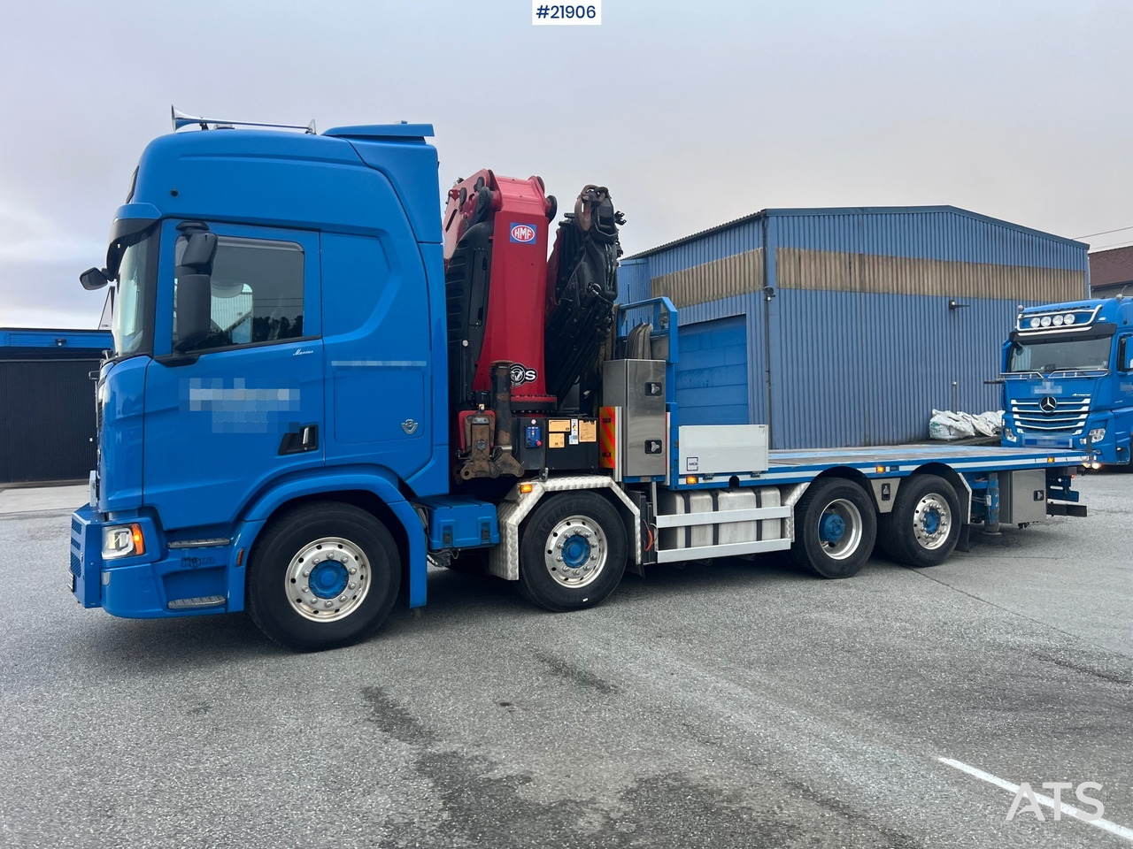 Scania R580 8x2 kranbil m/ 95t/m hmf kran, jibb , vinsj og konar planslep - Autokran: das Bild 1 Scania R580 8x2 kranbil m/ 95t/m hmf kran, jibb , vinsj og konar planslep - Autokran: das Bild 1