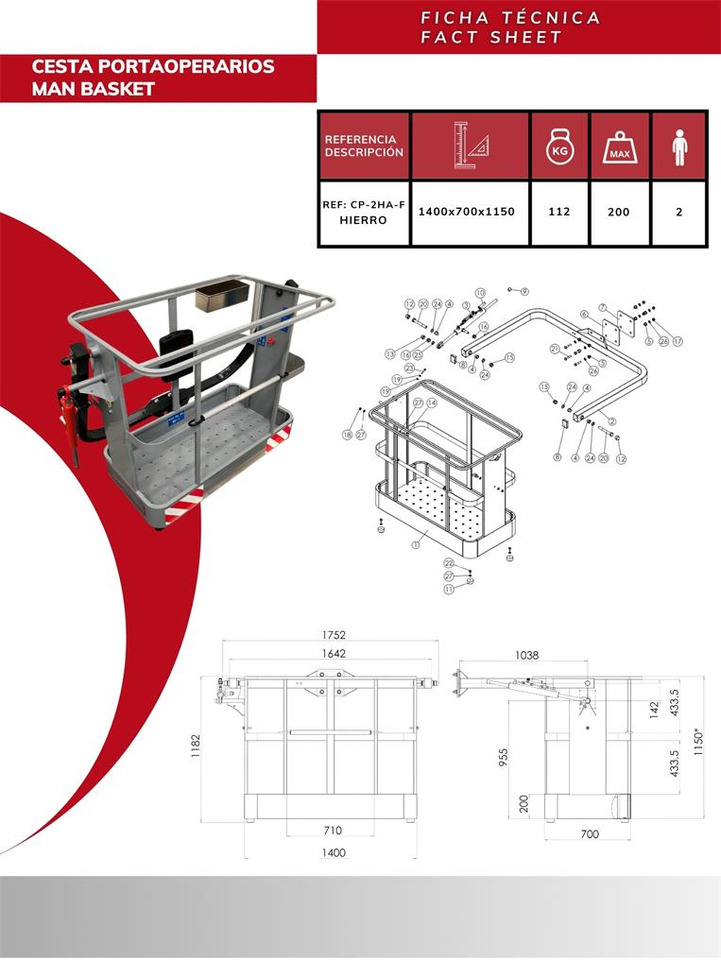 Iron operator basket CP-2HA-F - Anbauteil für Ladekran: das Bild 3 Iron operator basket CP-2HA-F - Anbauteil für Ladekran: das Bild 3