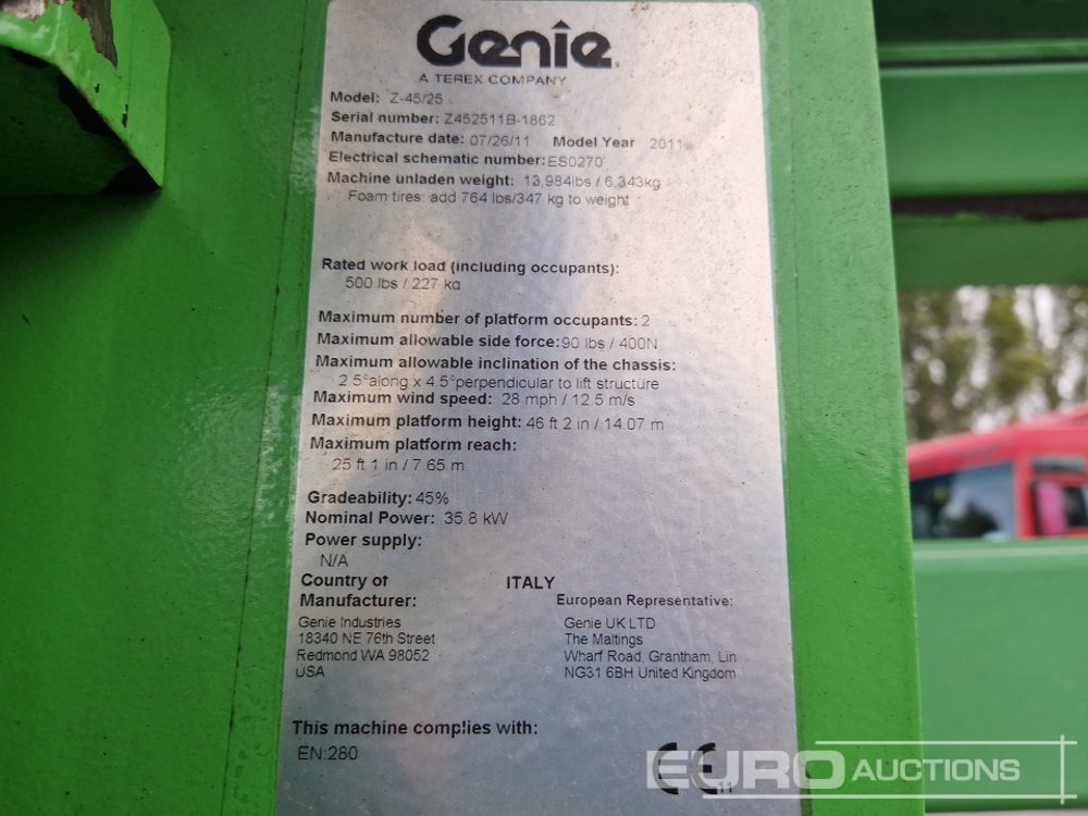Arbeitsbühne 2011 Genie Z-45/25J: das Bild 33