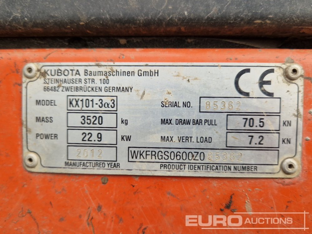 Minibagger 2012 Kubota KX101-3A3: das Bild 36