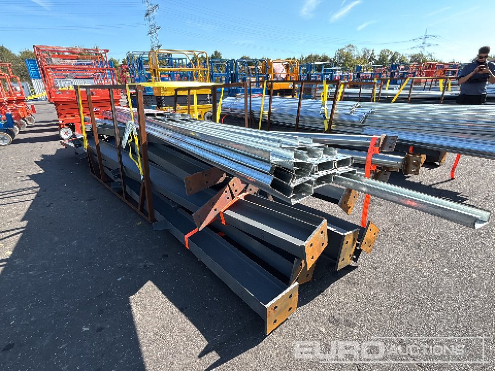 Unused 2025 100' X 50' X 16' Galvanized Steel Structure Building, 5' X 20' Bracket, 12 Pillars, 12 Rafters, 8 Roof Supports, 8 Side Brackets - Wohncontainer: das Bild 4 Unused 2025 100' X 50' X 16' Galvanized Steel Structure Building, 5' X 20' Bracket, 12 Pillars, 12 Rafters, 8 Roof Supports, 8 Side Brackets - Wohncontainer: das Bild 4