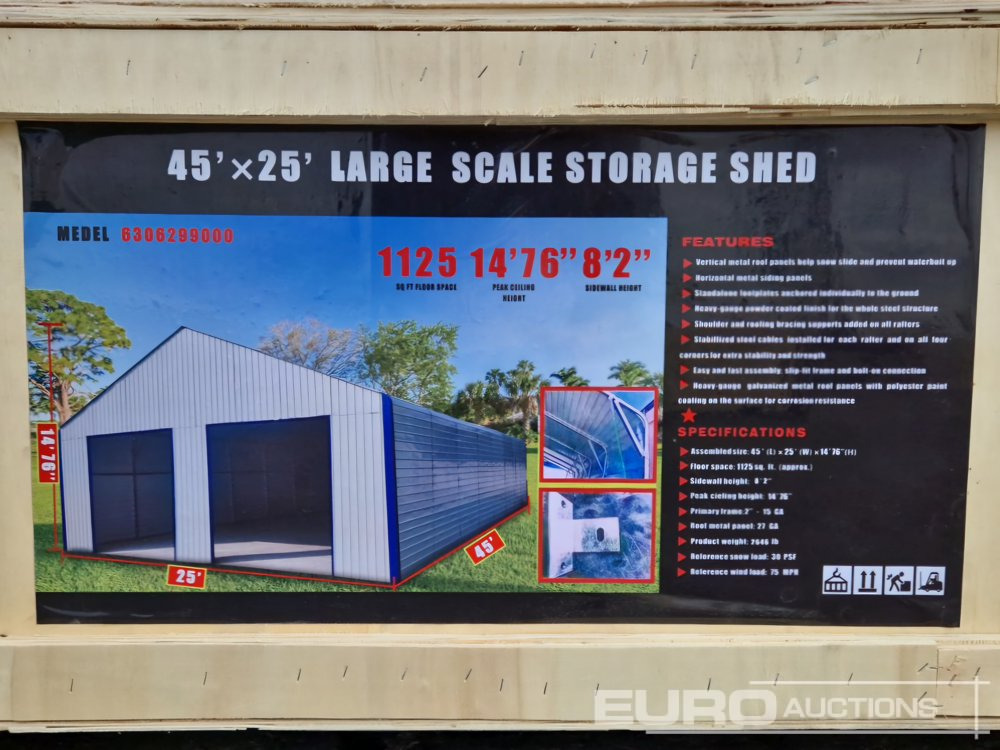 Unused 2025 45’x25’x14’76" Large Scale Storage Shed - Wohncontainer: das Bild 2 Unused 2025 45’x25’x14’76" Large Scale Storage Shed - Wohncontainer: das Bild 2